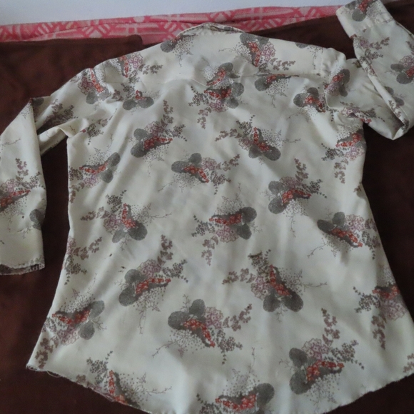 Vtg H Bar C Ranchwear Long Tail Pearl Snap Shirt Mens Western Cowboy Boho - Picture 5 of 10